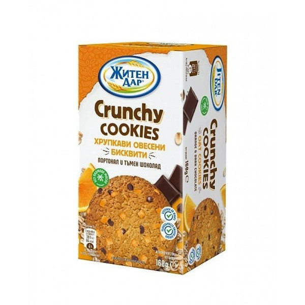 Овесени Бисквити Житен дар с портокал и шоколад  - 0,160 гр.